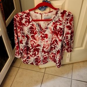 New With Tags Alfred Dunner Embellished Vento Valley  Top SIZE 10 P